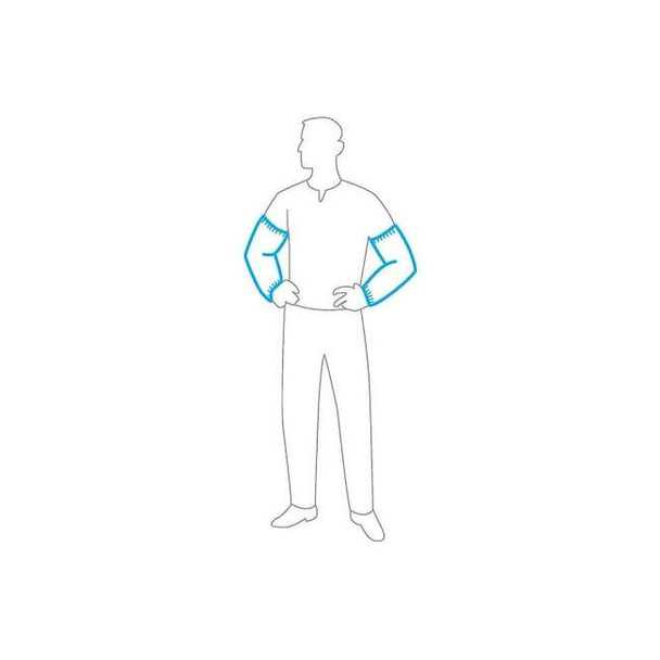 Chemical Resistant Sleeves, 18 in Length, Serged Seam, White, 200 PK