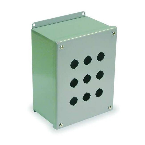 Wiegmann PushButtonEnclosure,22mm,9Hole,CarbSteel PBGX9