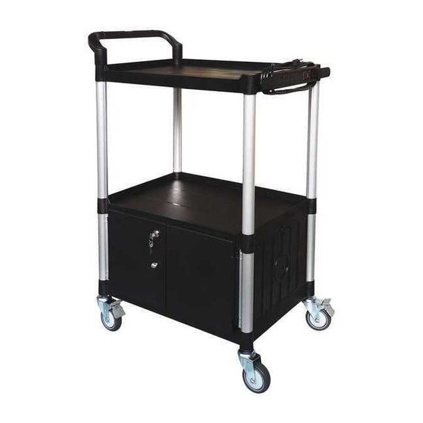 Manufacturer Varies Media Cart with Cabinet,47 1/4" H,Black 45NP04