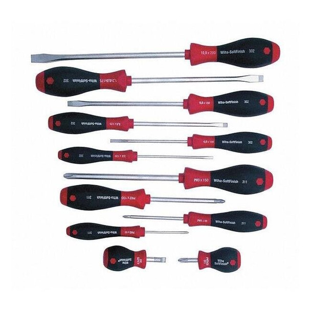 Wiha SoftFinish Screwdriver Set,12 pcs 30297
