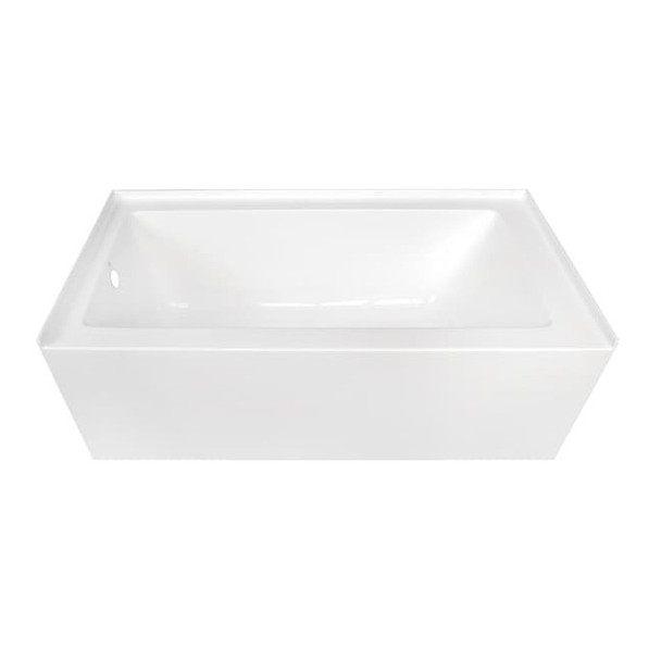 VTDE603122L 60" Acrylic Alcove Tub w/Lef, 60" L, 30.69" W, White, Acrylic, Left