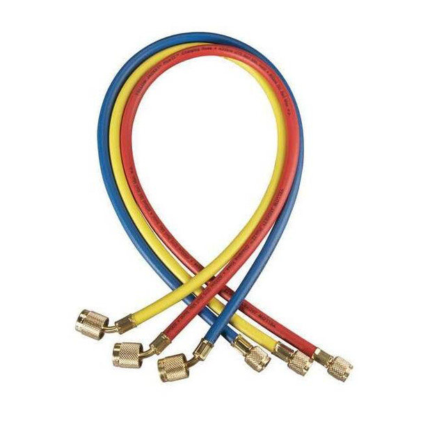 Yellow Jacket Manifold Hose Set,36 In,Red,Yellow,Blue 22983