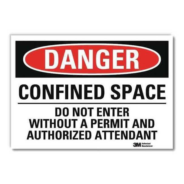 Lyle Danger Sign,Self-Adhesv Mount,7inWx5inH, U3-1198-RD_7X5 U3-1198-RD_7X5