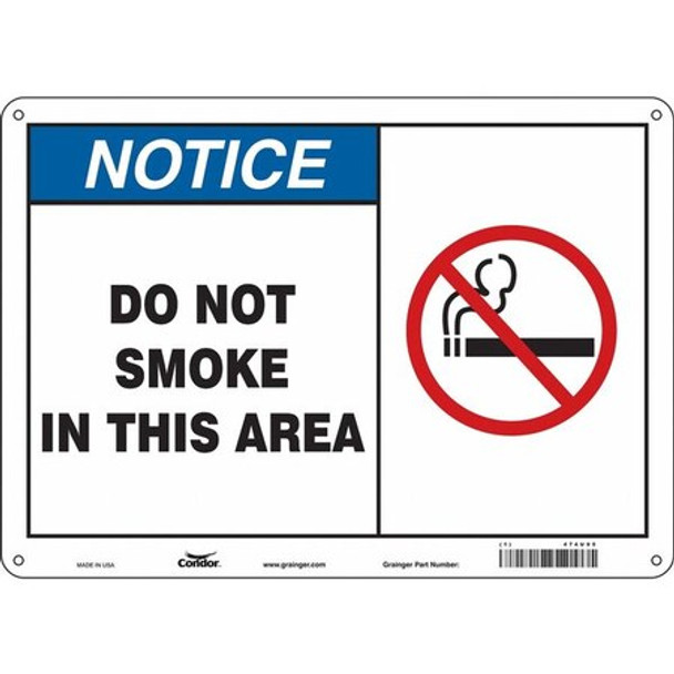 Safety Sign, 10" H, 14 in W,  Horizontal Rectangle, English, 474U95