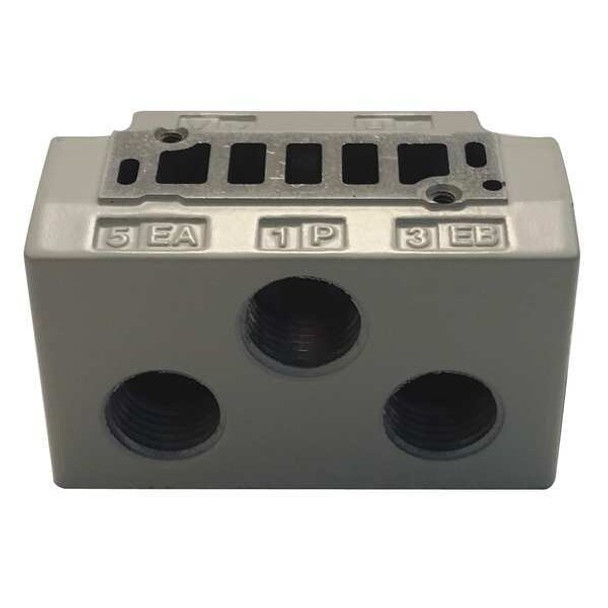 Smc Sub-Plate,1/8 in. NPT,0.29 Cv SY3000-27-1T