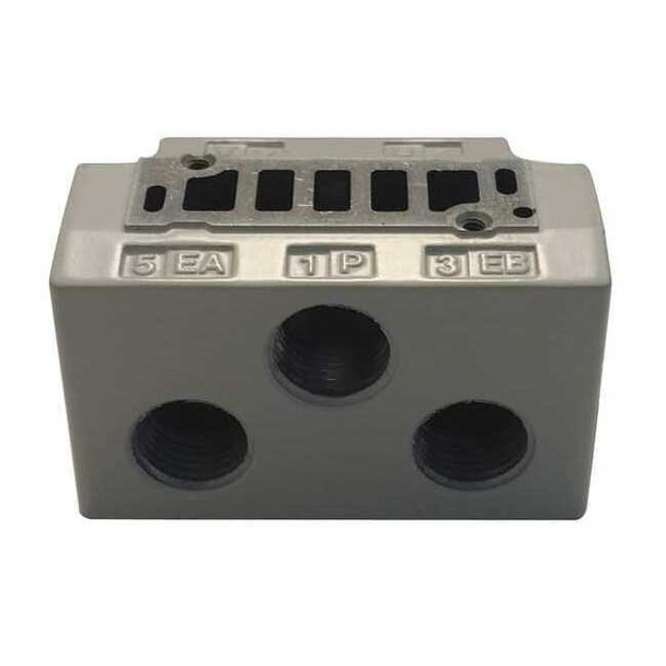 Smc Sub-Plate,1/8 in. NPT,0.29 Cv SY3000-27-1T