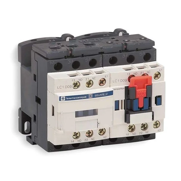 IEC Magnetic Contactor, 1NC/1NO, 24V DC, 3 P, Reversing, Screw Clamp