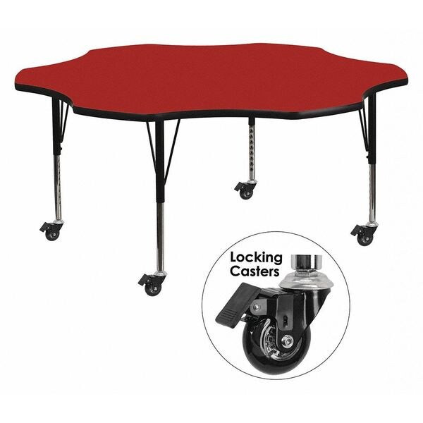 Flash Furniture Flower Activity Table, Laminate, Red XU-A60-FLR-RED-T-P-CAS-GG