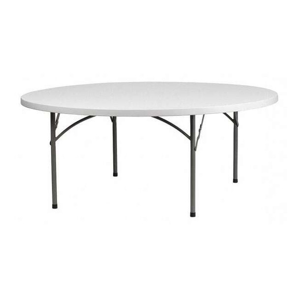 Flash Furniture Round Folding Table, Plastic Top, White RB-72R-GG