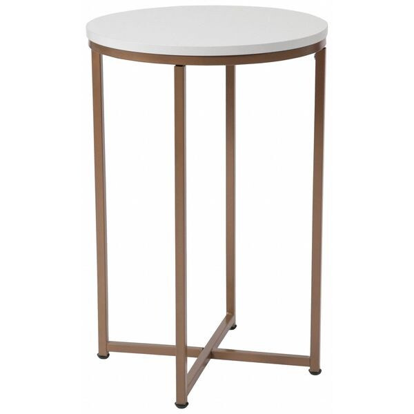 Flash Furniture Round End Table, Laminate, White NAN-JH-1787ET-GG