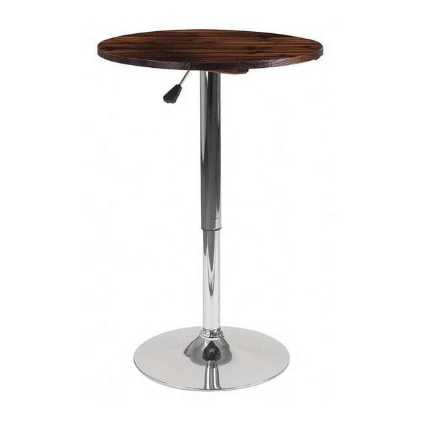 Flash Furniture Round Table,Pine Wood Adj.,23.5", Round, Wood Top, Brown CH-9-GG