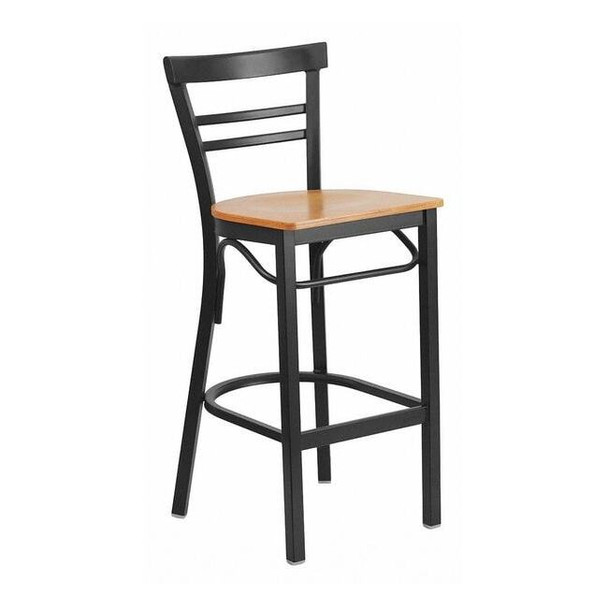 Restaurant Stool, Ladder Back, Nat Seat, Seat Material: Wood