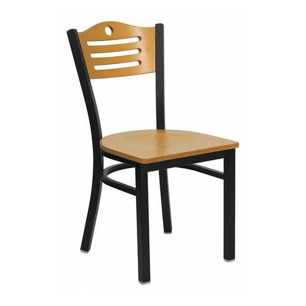 Hercules Restaurant Chair, Wood Back, 16-3/4 in W 21-1/2" L 32-3/4" H