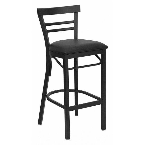 Flash Furniture Restaurant Stool,Ladder Back,Blk Seat XU-DG6R9BLAD-BAR-BLKV-GG
