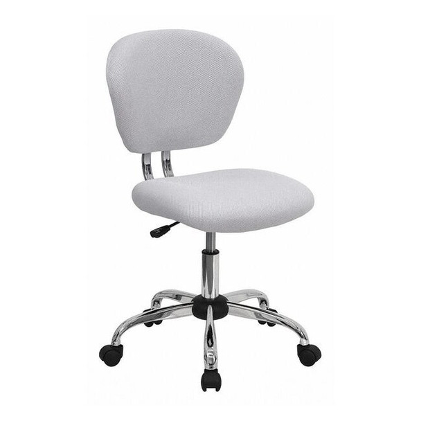 Flash Furniture Task Chair, 17-1/4" to 21", White H-2376-F-WHT-GG