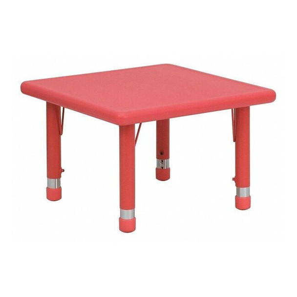 Square Activity Table, Plastic, Steel, Red