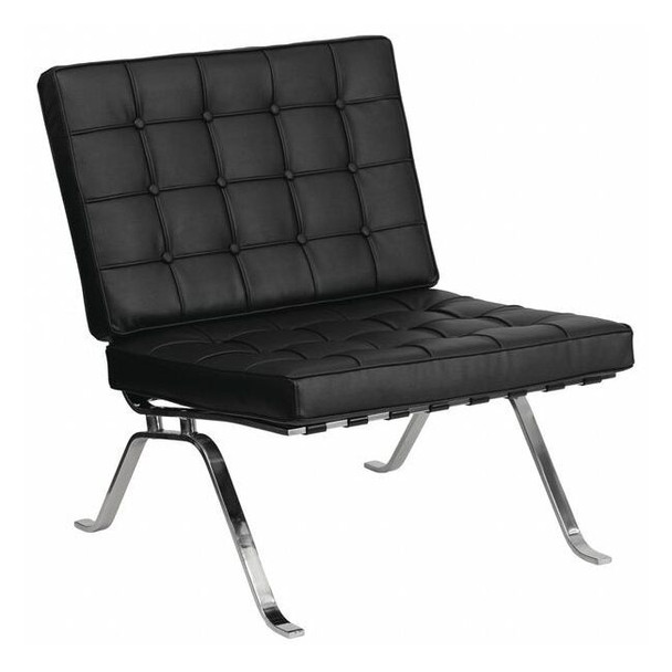 Leather Lounge Chair,Flash Series,Blk, 32" x 35"