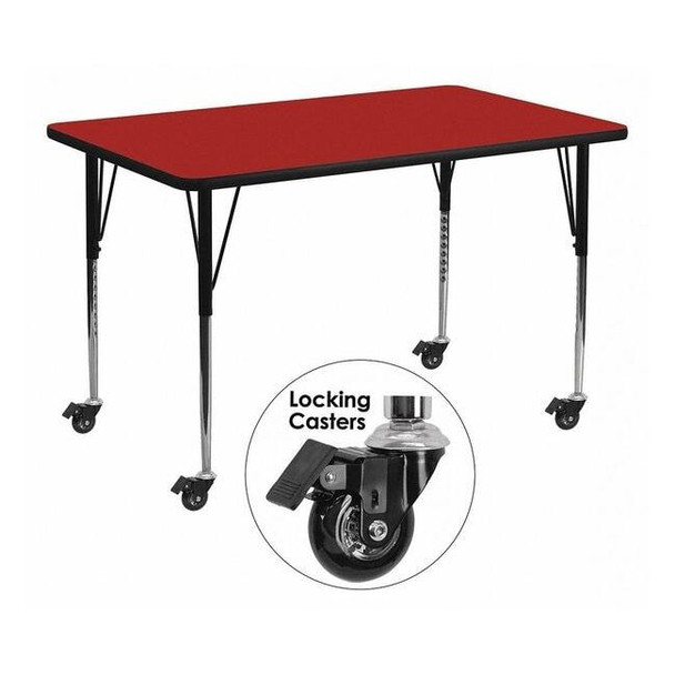 Rectangle Activity Table, Laminate, Red