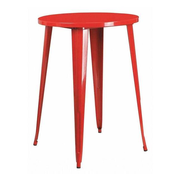 Flash Furniture Round 30" L, 30" W, 41" H, Metal Top, Red CH-51090-40-RED-GG