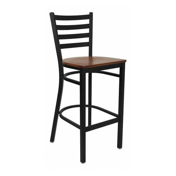 Flash Furniture Restaurant Stool,Ladder Back,Chy Seat XU-DG697BLAD-BAR-CHYW-GG