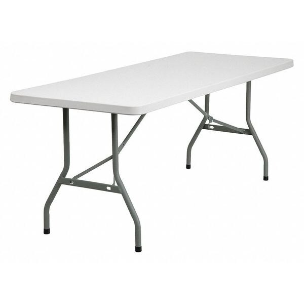 Flash Furniture Rectangle Folding Table, Plastic Top, White RB-3072-GG