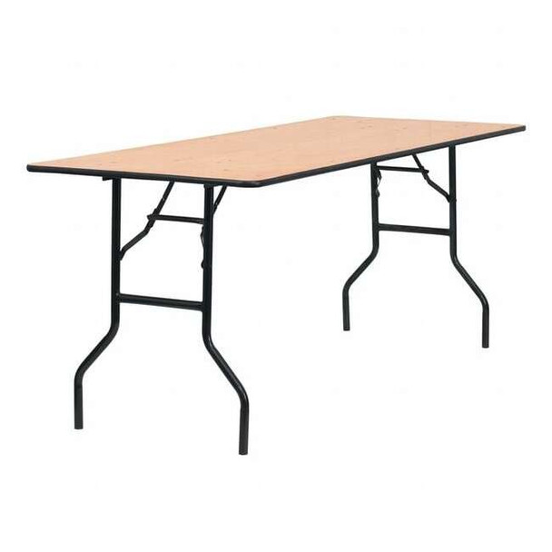 Rectangle Folding Table, Wood Top, Wood Grain