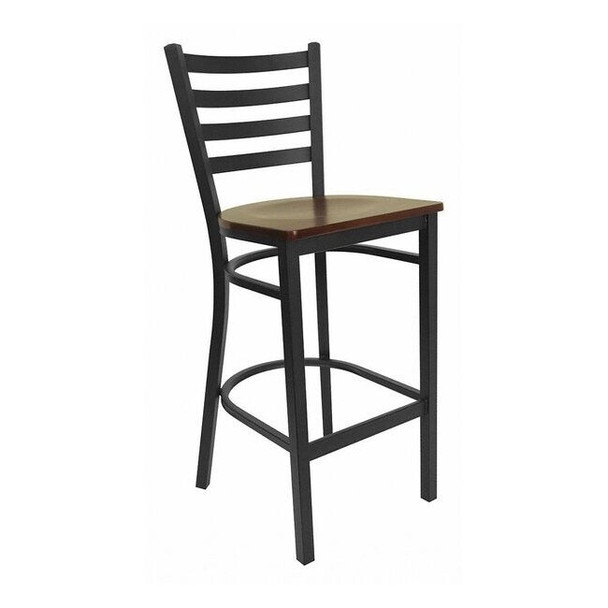Restaurant Stool, Ladder Back, Mah Seat, Seat Height Range: 29"