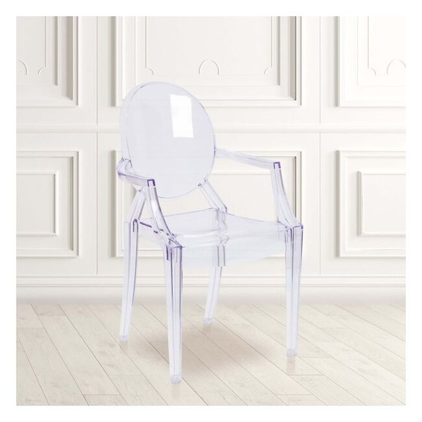 Max  Ghost Chair with Arms in Transparent Crystal, PK4