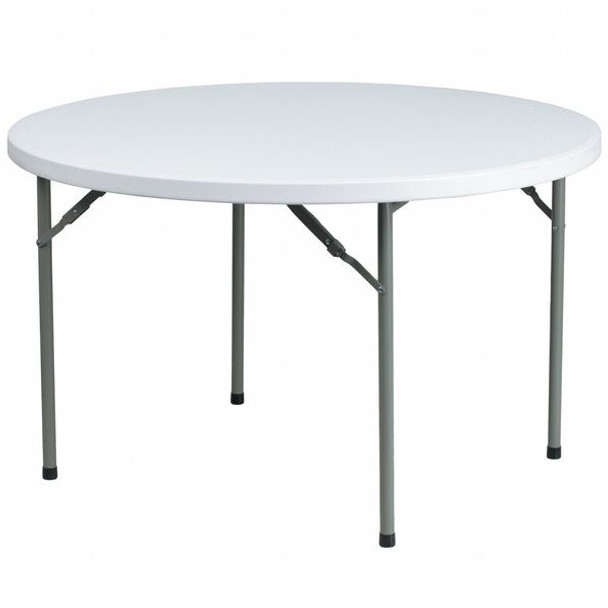 Flash Furniture Wh 48Rnd Plastic Fold Table DAD-YCZ-122R-GG