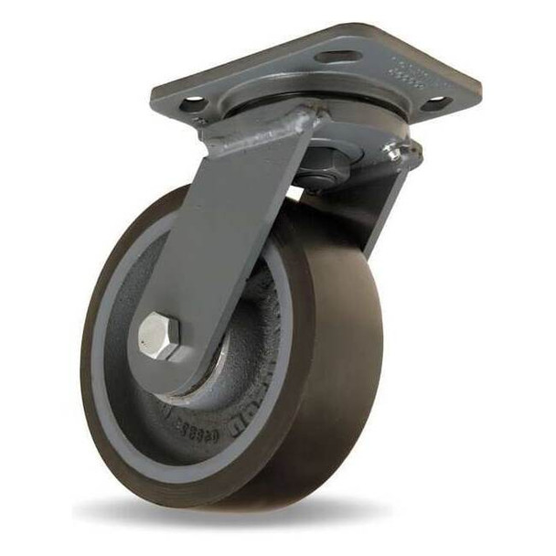 Hamilton Plate Caster,Swivel,Poly,6 in.,1560 lb.,Blk,B S-WH-6DB70