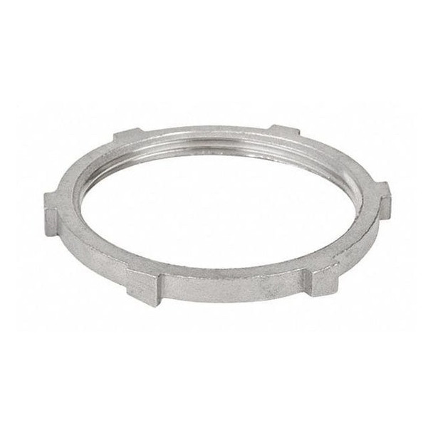 Calbrite IMC Locknut, 4 in, Threaded, 316 Stainless Steel, Polished S64000LN00