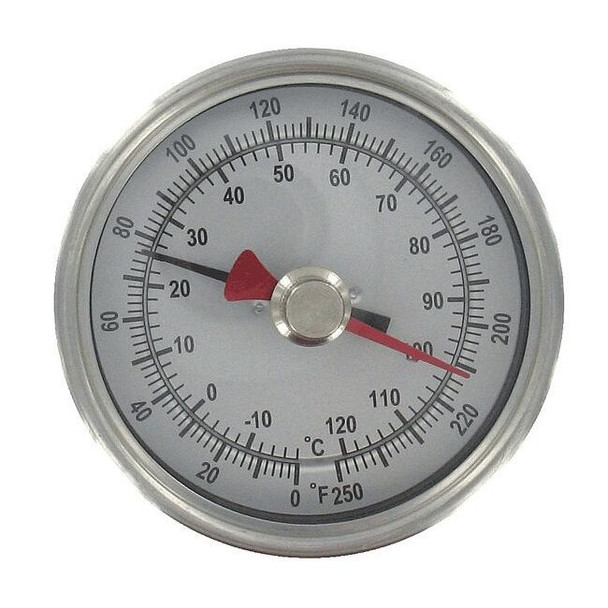 Maximum/minimum bimetal thermometer, range -40 to 160 Degrees F, 2-1/2" stem.