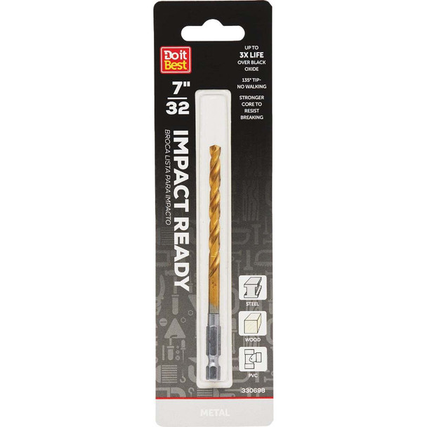 Do it Best 7/32 In. Impact Ready Titanium Hex Shank Drill Bit QJDIB-DB-054
