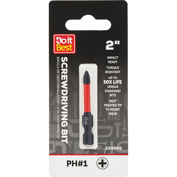 Do it Best 2 In. Phillips #1 Impact Ready Screwdriver Bit QJDIB-SC-002