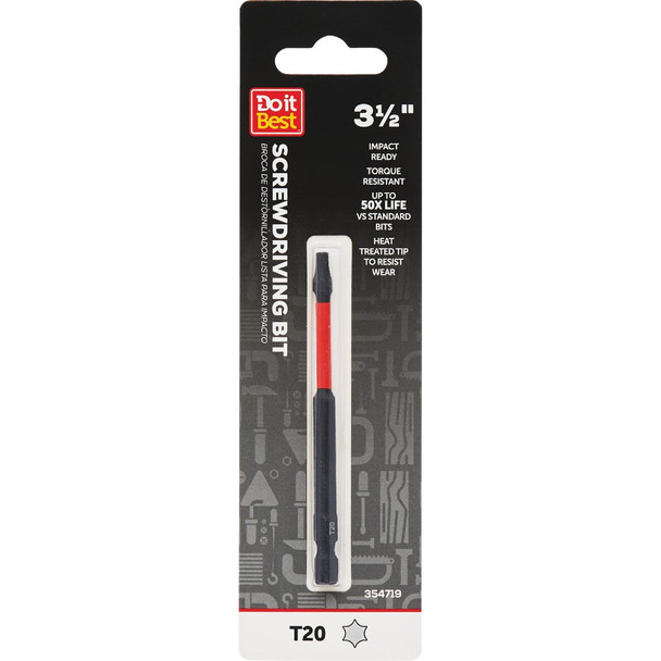 Do it Best 3.5 In. T20 Torx Impact Ready Screwdriver Bit QJDIB-SC-029
