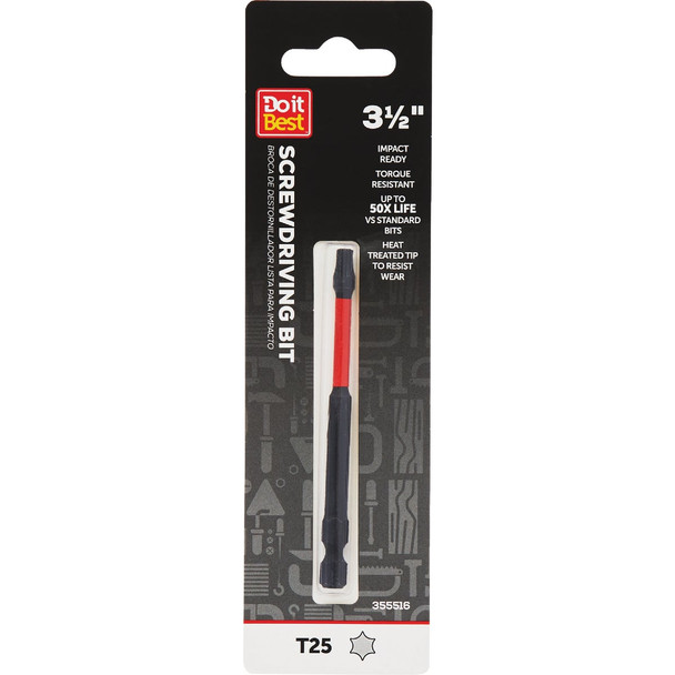 Do it Best 3.5 In. T25 Torx Impact Ready Screwdriver Bit QJDIB-SC-032