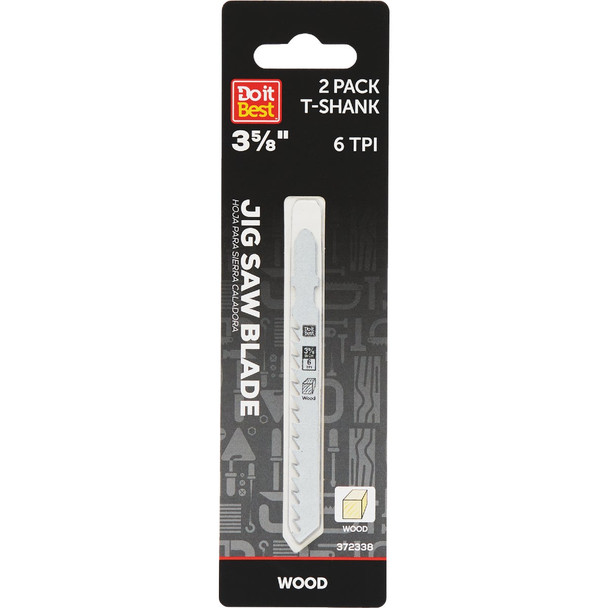 Do it Best 3-5/8 In. x 6 TPI T-Shank Jig Saw Blade for Wood (2-Pack)