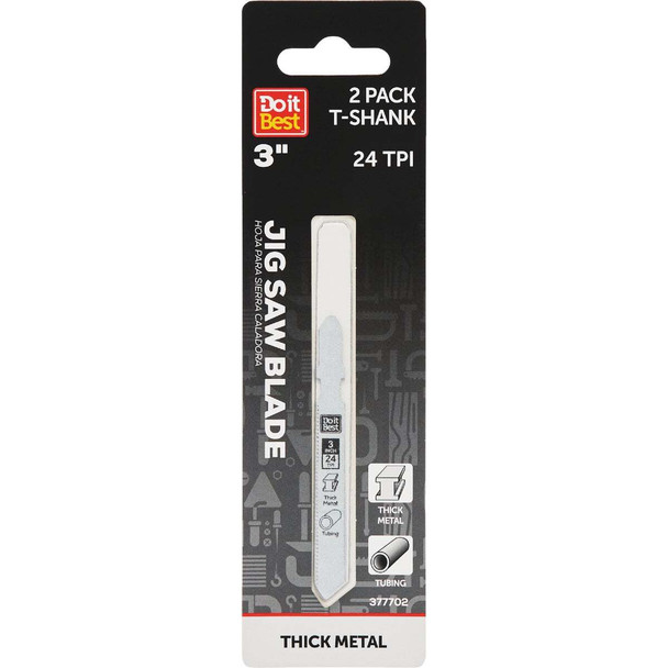 Do it Best 3 In. x 24 TPI T-Shank Jig Saw Blade for Metal (2-Pack) QJDIB-JST-005
