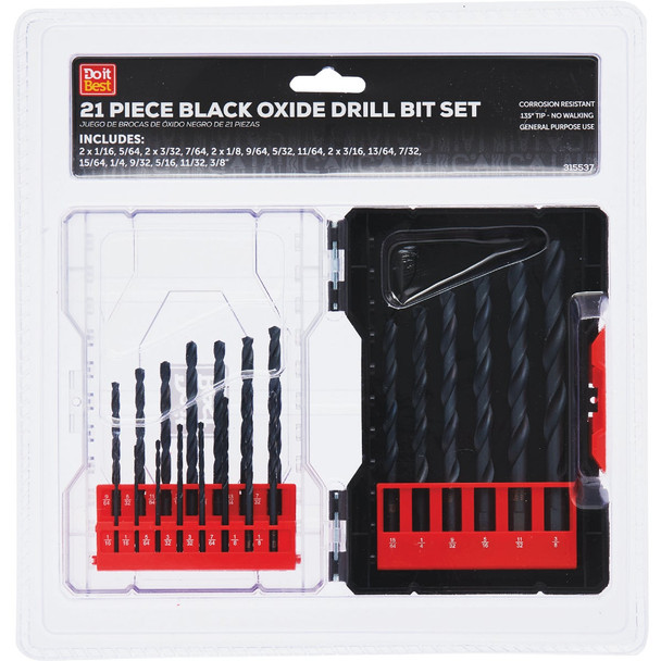 Do it Best Black Oxide Drill Bit Set (21-Piece) QJDIB-PTASET-006A
