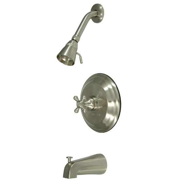 Tub and Shower Faucet, Standard, 3, Wall Mount, Brushed Nickel