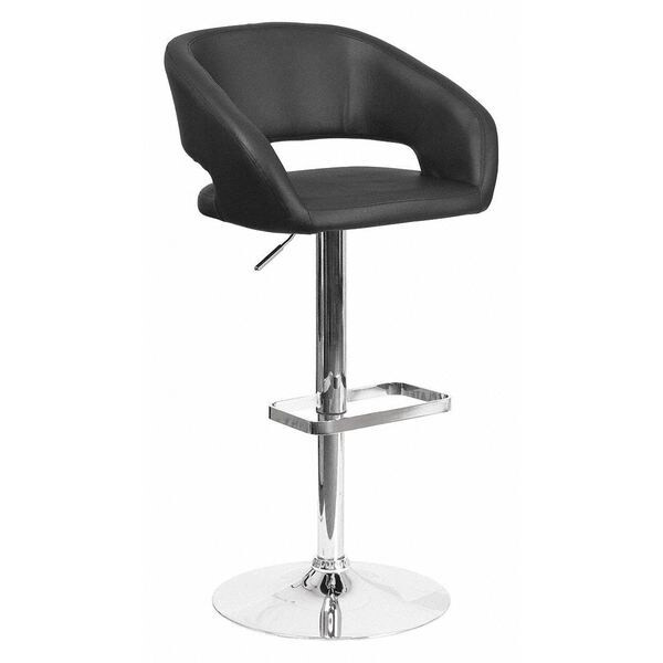 Flash Furniture Black Vinyl Adjustable Height Barstool CH-122070-BK-GG