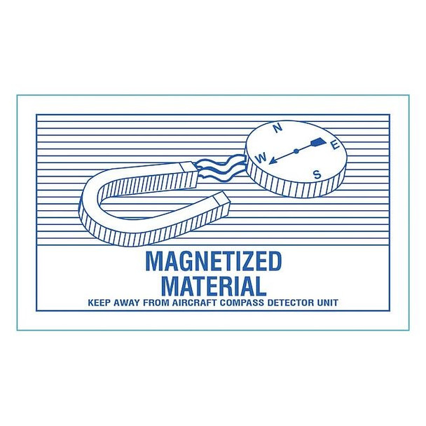 Manufacturer Varies DOT Label Magnetized Material 5"x3", Blue/Orange 8PL57