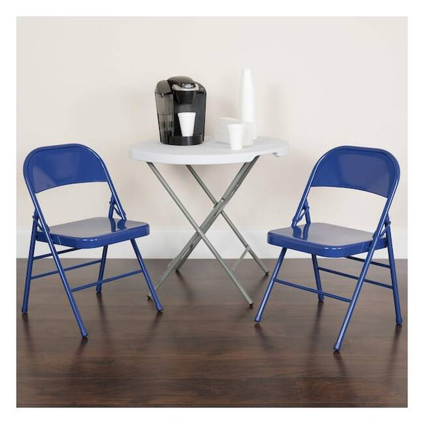 Flash Furniture Cobalt Blue Folding Chair,PK2 2-HF3-BLUE-GG