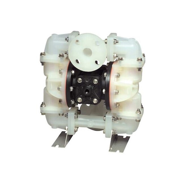 Double Diaphragm Pump, PVDF, Air Operated, PTFE, 23 gpm GPM 220 Degrees F