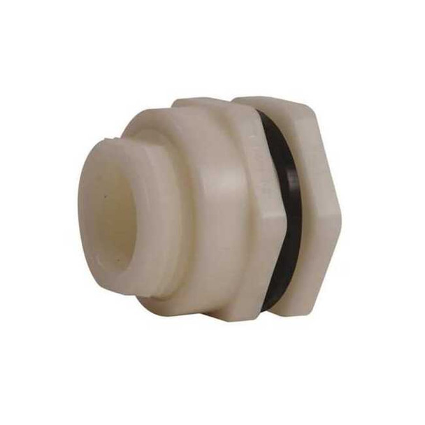 Hayward Flow Control Bulkhead Fitting, 1-1/4", PP/FPM, FPT x FPT BFAS3012TFS
