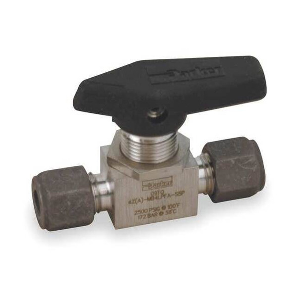 Parker 3/8" Compr Stainless Steel Mini Ball Valve Inline 6Z-MB6LPFA-SSP