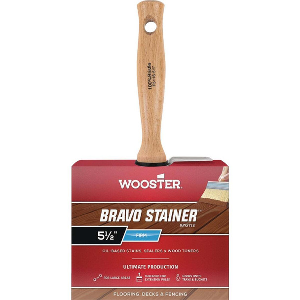 Wooster Bravo 5.5 In. Stainer Bristle Brush F5116-5 1/2