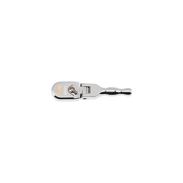3/8in Drive 120XP Full Polish Chrome Stubby Flex Head Teardrop Ratchet 81212XP