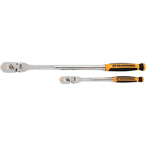 2 Piece 1/4in and 3/8in Drive 120XP Dual Material Flex Handle Teardrop Ratchet Set 81204XP