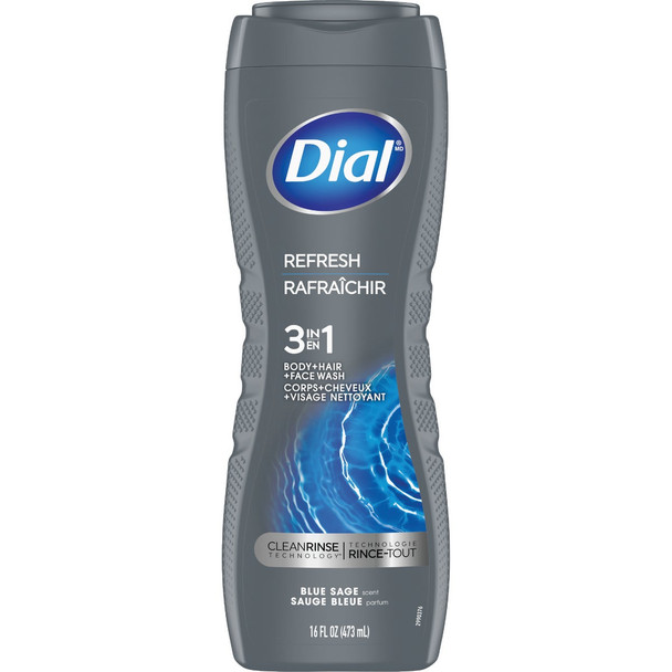 Dial Men 16 Oz. Refresh 3-In-1 Body, Hair & Face Wash, Blue Sage 2985671